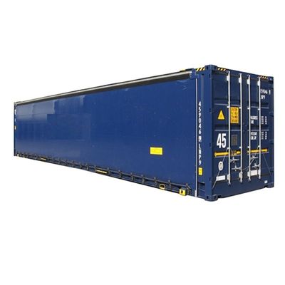 45ft hoge kubus PVC gordijn zijde deur CSC gecertificeerde droge scheepvaartcontainer met 13556 x 2420 x 2474 mm interne afmetingen