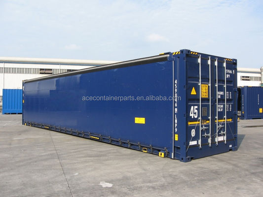 45ft hoge kubus PVC gordijn zijde deur CSC gecertificeerde droge scheepvaartcontainer met 13556 x 2420 x 2474 mm interne afmetingen
