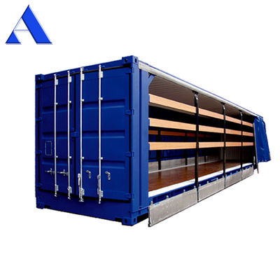 45ft hoge kubus PVC gordijn zijde deur CSC gecertificeerde droge scheepvaartcontainer met 13556 x 2420 x 2474 mm interne afmetingen