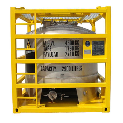 2900L-5000L capaciteit Verticale offshore tankcontainer met hefframe Las naad zuurreiniging en passivering afwerking