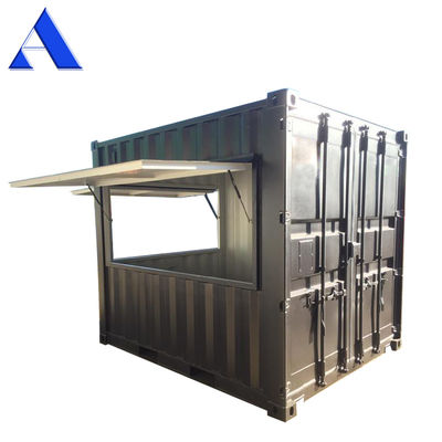 Kiosk 10ft Shipping Container Coffeeshop Op maat gemaakte verplaatsbare bar Cafe Store met multiplexvloer