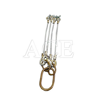 DNV 2.7-1 Standaard stalen draad touw Sling 5 benen Lifting oog type omgekeerde oog voor Offshore container verkoop