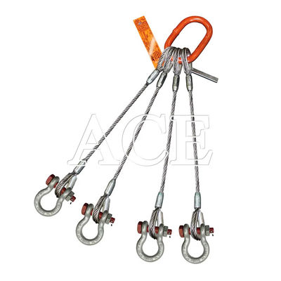 DNV 2.7-1 Standaard stalen draad touw Sling 5 benen Lifting oog type omgekeerde oog voor Offshore container verkoop