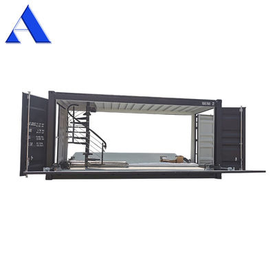 Professionele aangepaste zijdelingse opening 20ft Shipping Container Koffiewinkel Fast Food winkel met ladder en Top Security Rail