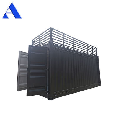 Professionele aangepaste zijdelingse opening 20ft Shipping Container Koffiewinkel Fast Food winkel met ladder en Top Security Rail