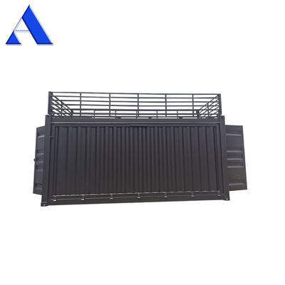 Professionele aangepaste zijdelingse opening 20ft Shipping Container Koffiewinkel Fast Food winkel met ladder en Top Security Rail