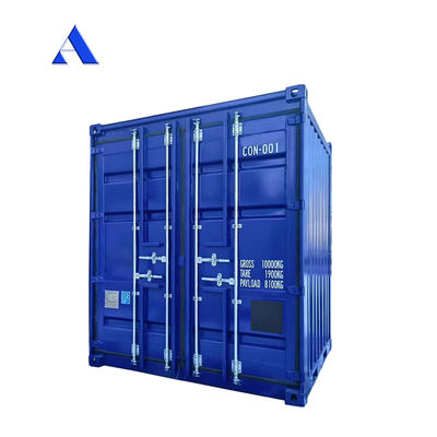 ISO 10855 Standard 8ft mini-opslagdooscontainer met uiterlijke afmetingen van 2438 x 2438 x 2896 mm en 8100 kg nuttige lading