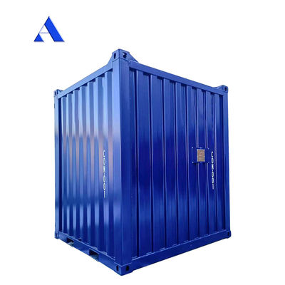 ISO 10855 Standard 8ft mini-opslagdooscontainer met uiterlijke afmetingen van 2438 x 2438 x 2896 mm en 8100 kg nuttige lading