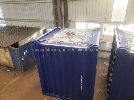 ISO 10855 Standard 8ft mini-opslagdooscontainer met uiterlijke afmetingen van 2438 x 2438 x 2896 mm en 8100 kg nuttige lading