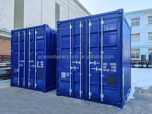 ISO 10855 Standard 8ft mini-opslagdooscontainer met uiterlijke afmetingen van 2438 x 2438 x 2896 mm en 8100 kg nuttige lading