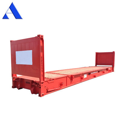 40ft 40' Steel Corten Steel Flat Rack Shipping Containers met gecompliceerde vloer en opvouwbaar eind Flatrack CSC Certified