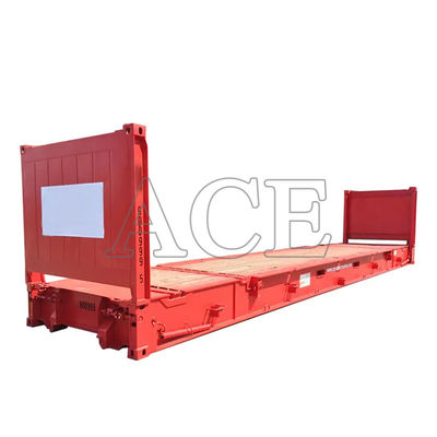 40ft 40' Steel Corten Steel Flat Rack Shipping Containers met gecompliceerde vloer en opvouwbaar eind Flatrack CSC Certified