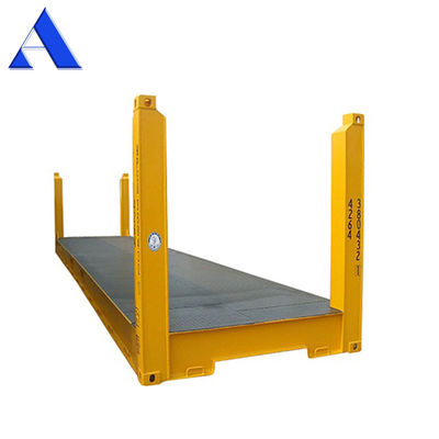 Vervoersapparatuur 40ft Flat Rack Container met stalen vaste hoekpost Maximale lading 47370KGS ISO-gecertificeerd