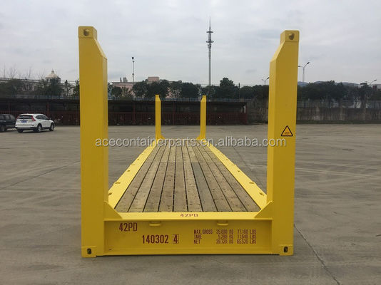 Vervoersapparatuur 40ft Flat Rack Container met stalen vaste hoekpost Maximale lading 47370KGS ISO-gecertificeerd