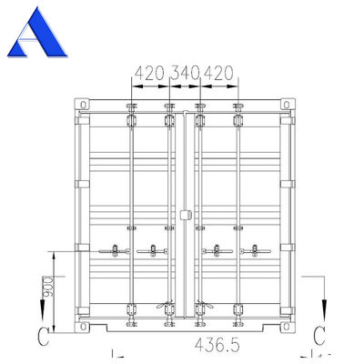 20ft en 40ft Dry Cargo Shipping Container Achter- of zijdeuren Afgeronde oppervlakte Standaard Grootte Volgens uw vereiste