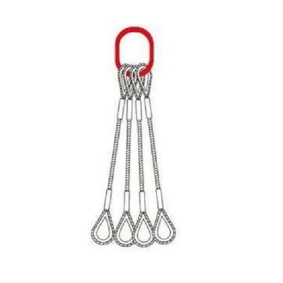 10 ton hefvermogen gegalvaniseerde sling kabel 4 poten offshore container stalen beklede draad touw sling DNV 2.7-1 standaard