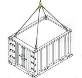 10 ton hefvermogen gegalvaniseerde sling kabel 4 poten offshore container stalen beklede draad touw sling DNV 2.7-1 standaard