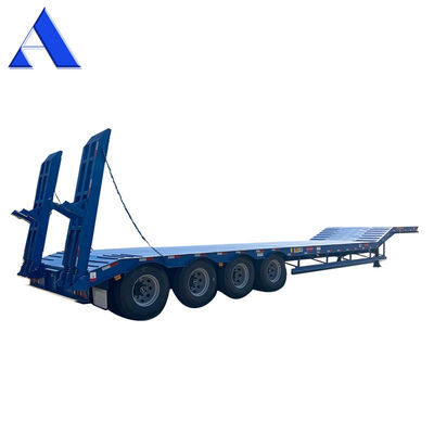 12489 x 2480 x 1530mm 2/3 Assen Carbon Steel Uitbreidbare Lowbed Lowboy Flatbed Semi Truck Trailer voor Max Payload 20-100 Ton