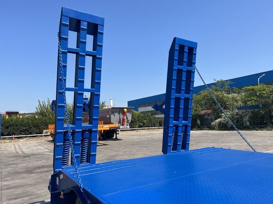 12489 x 2480 x 1530mm 2/3 Assen Carbon Steel Uitbreidbare Lowbed Lowboy Flatbed Semi Truck Trailer voor Max Payload 20-100 Ton