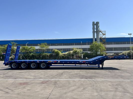 12489 x 2480 x 1530mm 2/3 Assen Carbon Steel Uitbreidbare Lowbed Lowboy Flatbed Semi Truck Trailer voor Max Payload 20-100 Ton