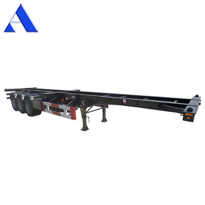 Truck Trailer 40ft Steel Shipping Container Semi Trailer 3 Assen Skelet Frame Transport Chassis voor het laden van vracht