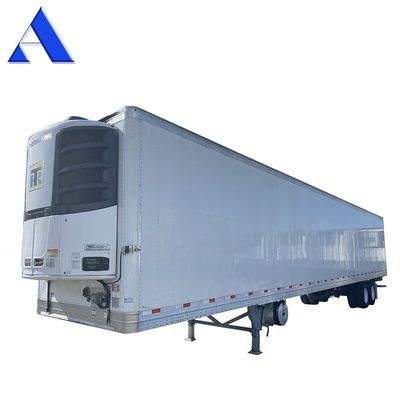 Semi-trailer Truck 2 Assen 8 Wielen 40ft 48ft 53ft Platbed 12R22.5 band geïsoleerd Van Reefer Staal ijzer materiaal TS16949 Certificaat