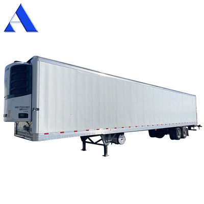 Semi-trailer Truck 2 Assen 8 Wielen 40ft 48ft 53ft Platbed 12R22.5 band geïsoleerd Van Reefer Staal ijzer materiaal TS16949 Certificaat