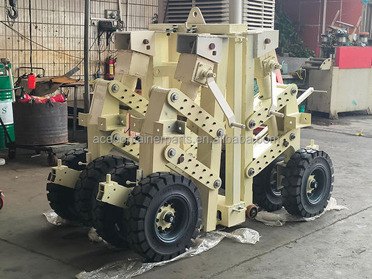 15tons 30tons 4pcs Rubber Super Shipping Container Lifting Caster met Twistlock Office Building Upgrade Projects in Grey