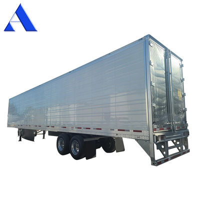 Semi-trailer Truck 2 Assen 8 Wielen 40ft 48ft 53ft Platbed 12R22.5 band geïsoleerd Van Reefer Staal ijzer materiaal TS16949 Certificaat