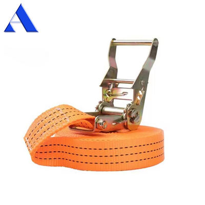 Duurzame 3-10m lange polyester vracht ratchet binding down stropjes met polyester terugtrekbare sleutel set