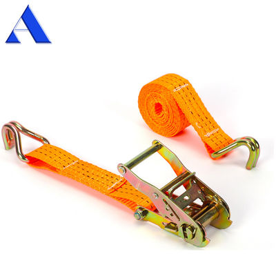 Duurzame 3-10m lange polyester vracht ratchet binding down stropjes met polyester terugtrekbare sleutel set