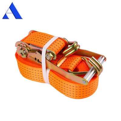 Duurzame 3-10m lange polyester vracht ratchet binding down stropjes met polyester terugtrekbare sleutel set