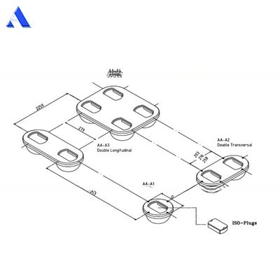 Container ISO Twistlock Socket Flush Foundations met 7,50kgs enkel type en 500 KN M.B.L. Spanningscapaciteit DNV GL gecertificeerd