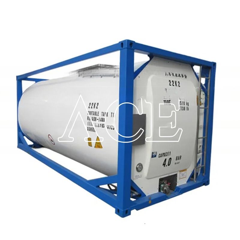 Voorraad 20 ft ISO tankcontainer 26000 liter met 4,0/6,0Mpa druk en 316L/SAN50028-7/WNr 1,4402/1,4404 tankmateriaal