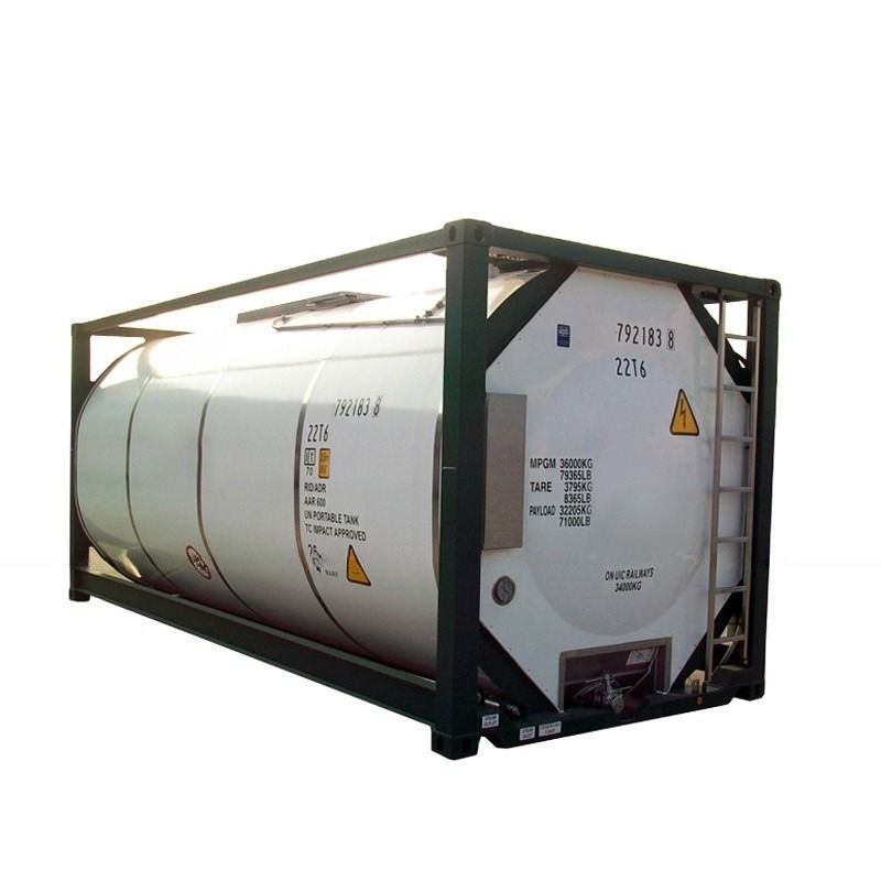 IMDG T4 Standaard staalmateriaal 20ft ISO brandstoftankcontainer 26000L capaciteit voor veilig diesel- en benzinevervoer