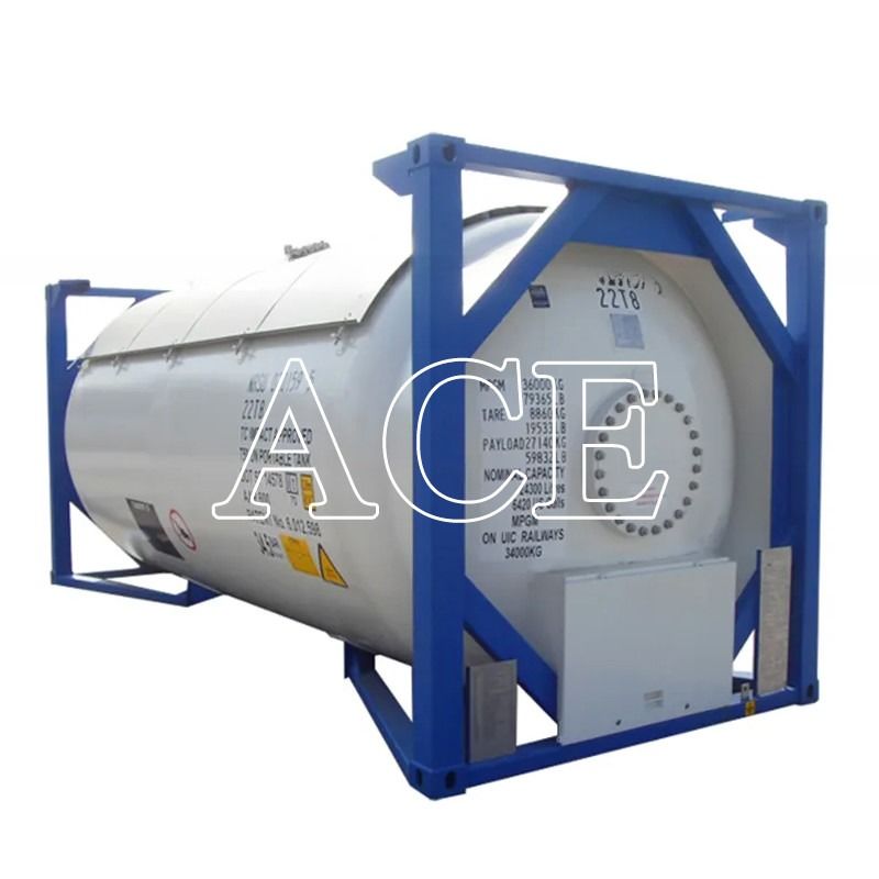 9 Hoge stapel T50 LPG Liquid Chlorine Gas 20ft ISO Tank Container 18/23.45Bar Druk