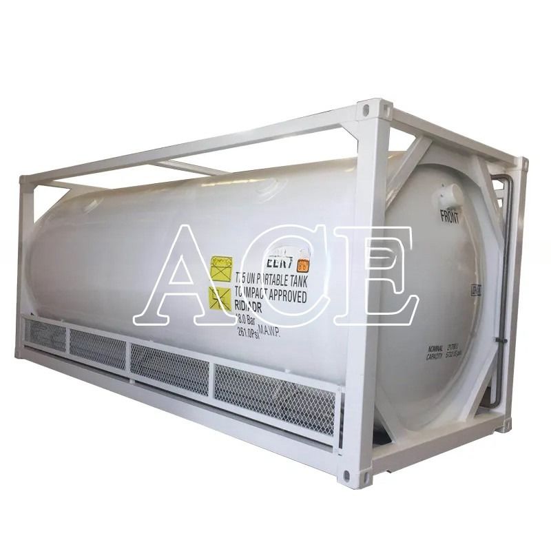 20 ton capaciteit 20ft lange transportcontainer ASME standaard VN T75 ISO cryogene LNG-tank voor aanpassing en transport