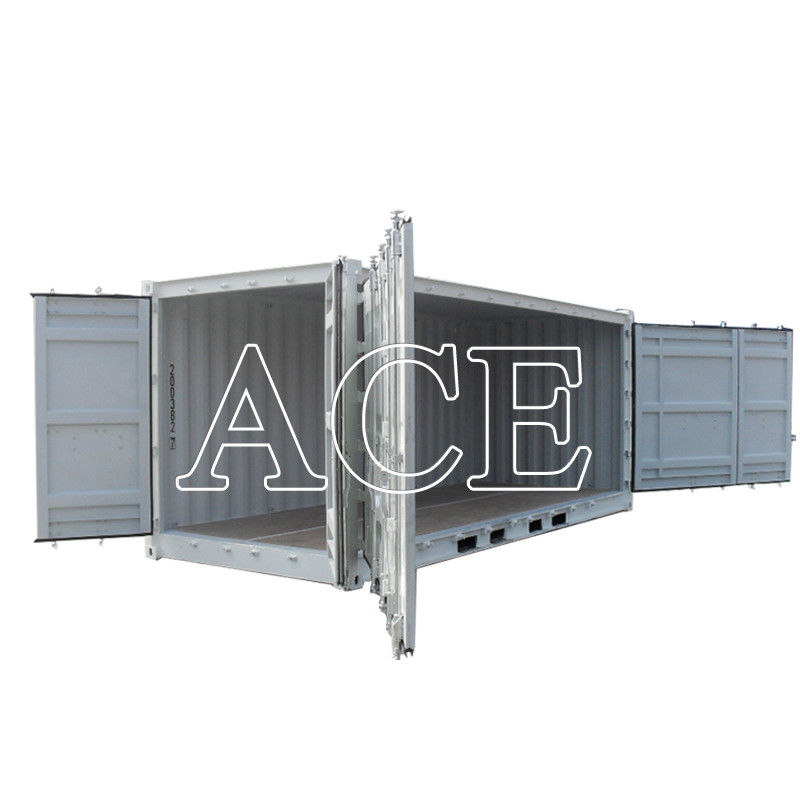 Linker- of rechterzijde toegang 20ft open zijkantcontainer met uiterlijke afmetingen van 6058 x 2438 x 2591 mm en grote deuropening