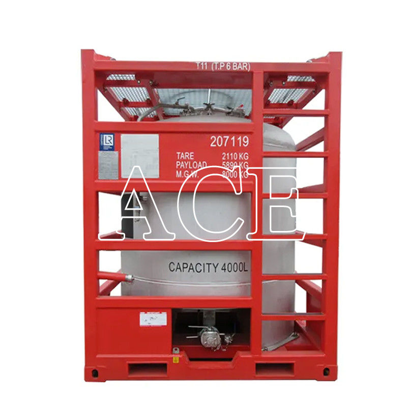 2900L-5000L capaciteit Verticale offshore tankcontainer met hefframe Las naad zuurreiniging en passivering afwerking