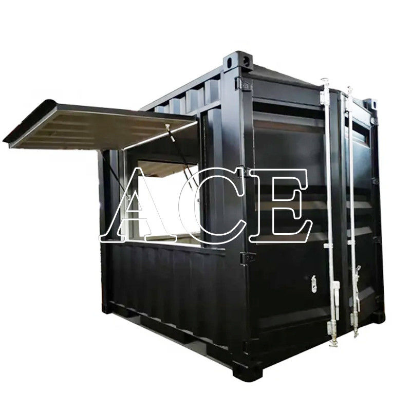 Kiosk 10ft Shipping Container Coffeeshop Op maat gemaakte verplaatsbare bar Cafe Store met multiplexvloer