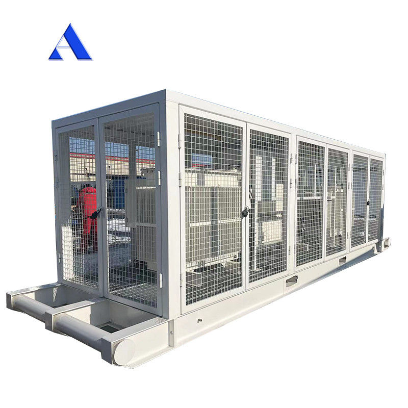 Hoge capaciteit 20 voet scheepvaartcontainer frame skid voor variabele frequentie aandrijving compressor en vermogen transformer