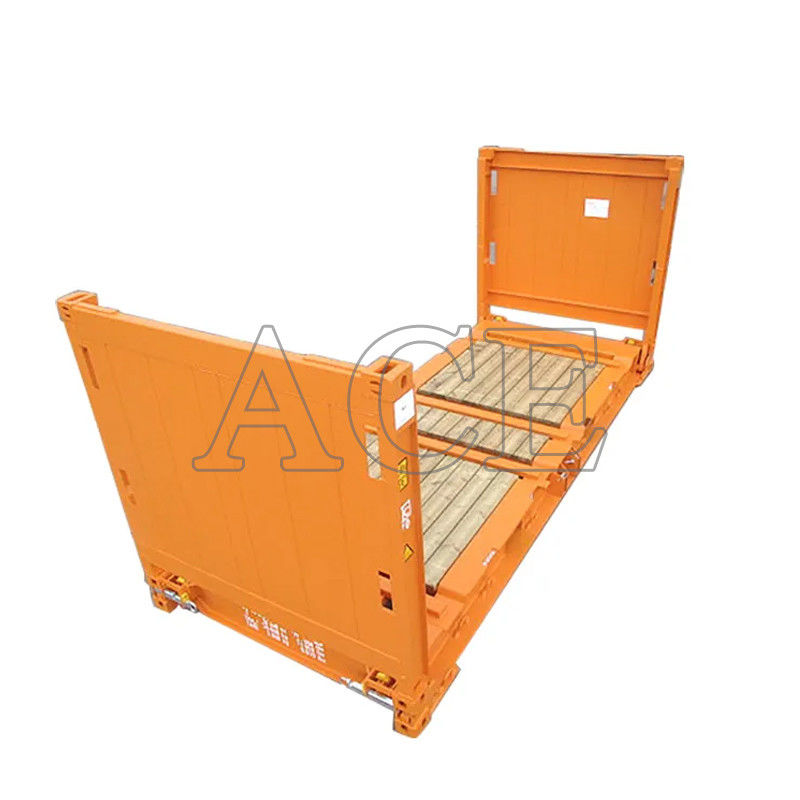 20ft 20ft 20 Flat Rack Flatrack Container Ocean Shipping Containers Tare Gewicht 2750KGS Floor 28mm Plywood Floor