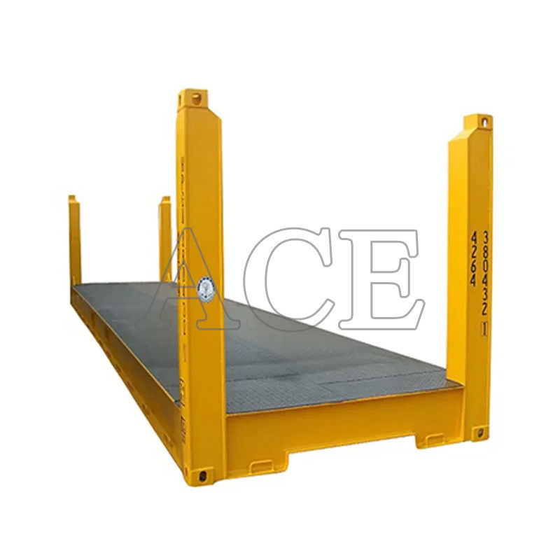Vervoersapparatuur 40ft Flat Rack Container met stalen vaste hoekpost Maximale lading 47370KGS ISO-gecertificeerd