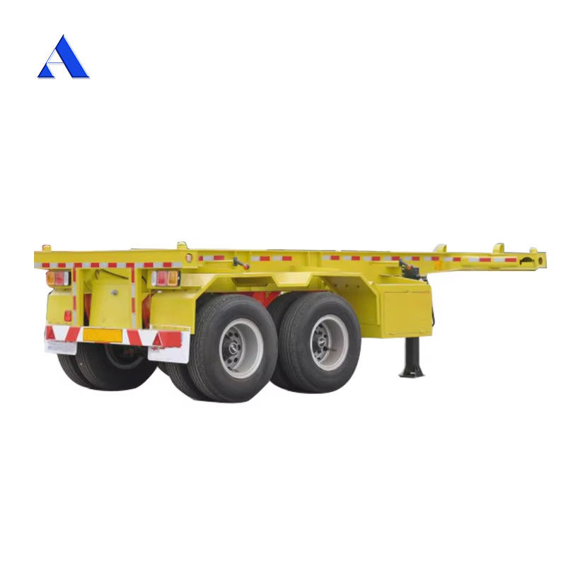 Op maat gemaakt Container Chassis 2 Axle Skeleton Semi-trailer voor 20ft Shipping Container Transport