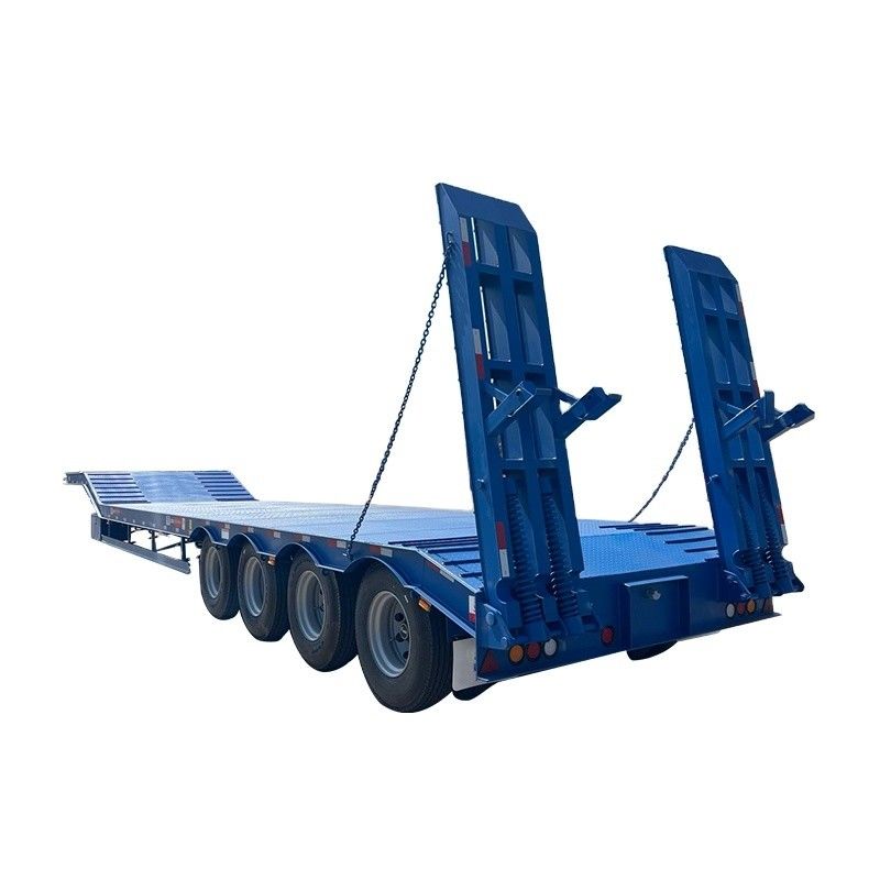 12489 x 2480 x 1530mm 2/3 Assen Carbon Steel Uitbreidbare Lowbed Lowboy Flatbed Semi Truck Trailer voor Max Payload 20-100 Ton