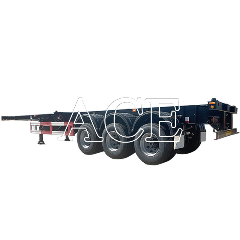 Truck Trailer 40ft Steel Shipping Container Semi Trailer 3 Assen Skelet Frame Transport Chassis voor het laden van vracht