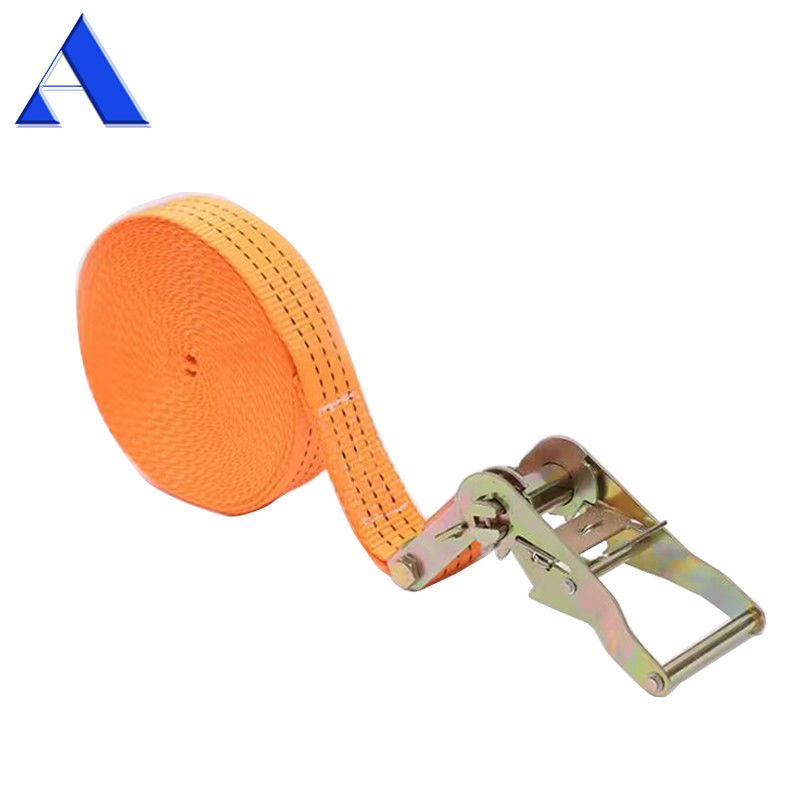 Duurzame 3-10m lange polyester vracht ratchet binding down stropjes met polyester terugtrekbare sleutel set
