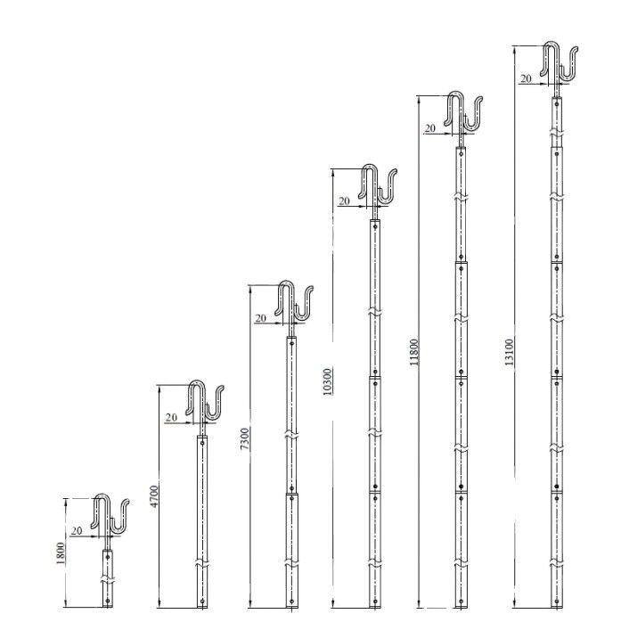 Container Lashing Equipment Operating Rod Aluminium Twist Lock Telescopisch buismonster voorzien van een Lashing Bar